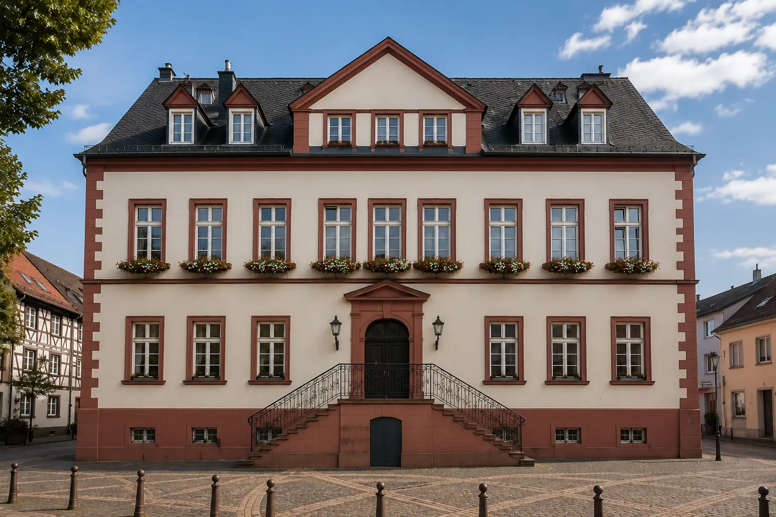 Denkmalgeschütztes historisches Rathaus nach Fassadensanierung – Maler Stelz GmbH Erfurt