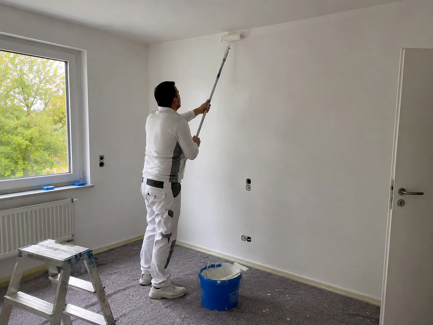 Maler Stelz GmbH – Mitarbeiter bei Malerarbeiten in Erfurt